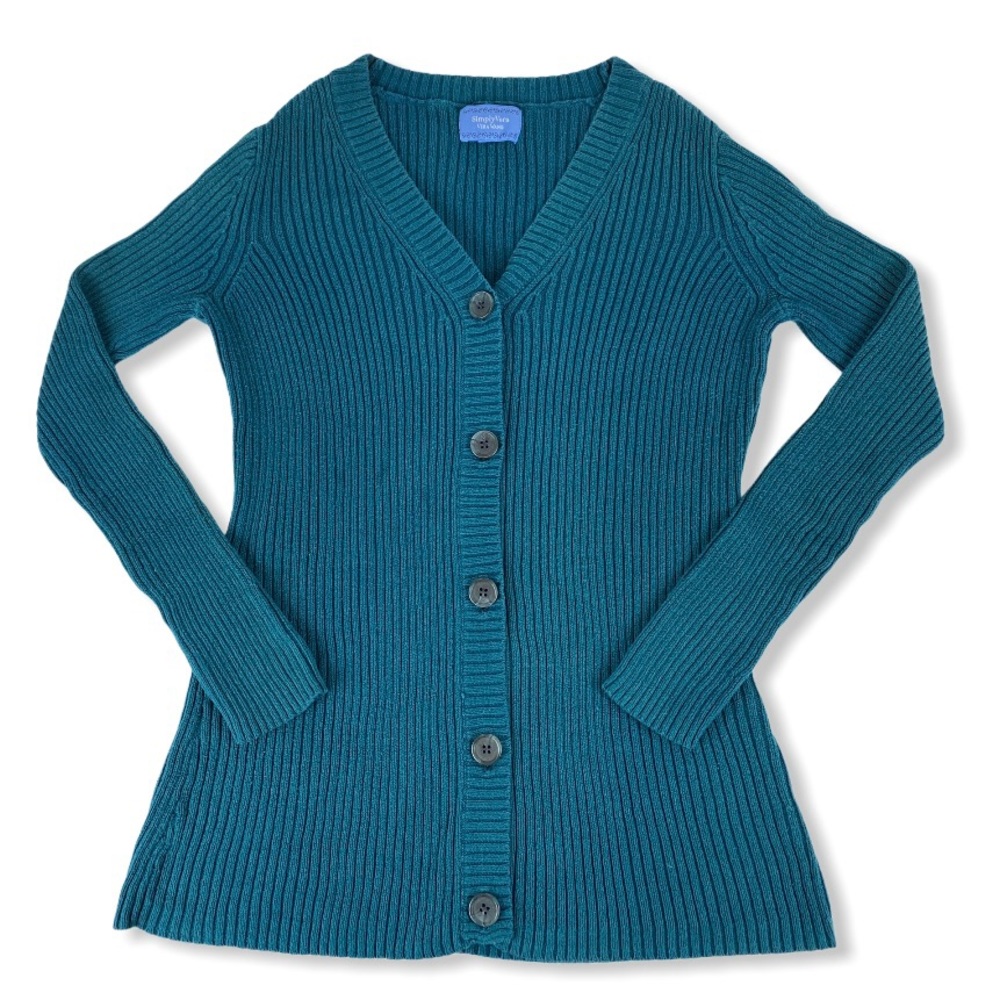 Teal Button Up Cardigan